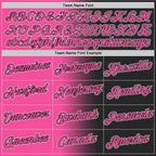 Custom Black Pink-White Gradient Fashion Performance T-Shirt
