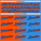 Custom Powder Blue Orange-Navy Gradient Fashion Performance T-Shirt
