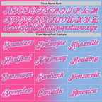 Custom Light Blue Pink-White Gradient Fashion Performance T-Shirt