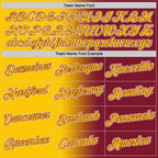 Custom Crimson Yellow-White Gradient Fashion Performance T-Shirt