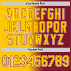 Custom Crimson Yellow-White Gradient Fashion Performance T-Shirt