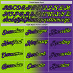 Custom Purple Neon Green-Black Gradient Fashion Performance T-Shirt