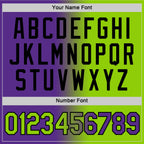 Custom Purple Neon Green-Black Gradient Fashion Performance T-Shirt