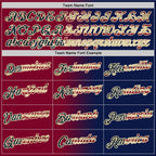 Custom Navy Vintage USA Flag Maroon-Cream Gradient Fashion Performance T-Shirt