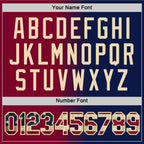 Custom Navy Vintage USA Flag Maroon-Cream Gradient Fashion Performance T-Shirt