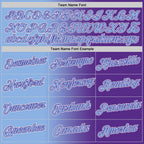 Custom Purple Light Blue-White Gradient Fashion Performance T-Shirt