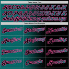 Custom Black Teal-Pink Gradient Fashion Performance T-Shirt