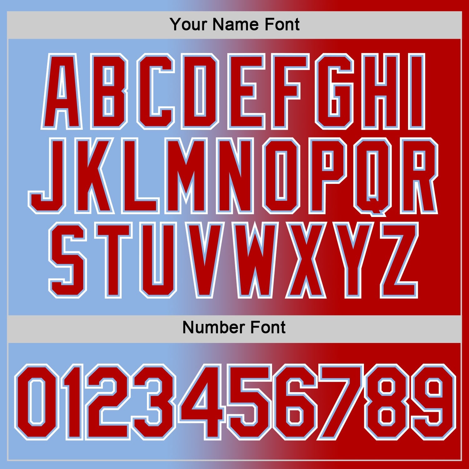 Custom Light Blue Red-White Gradient Fashion Performance T-Shirt