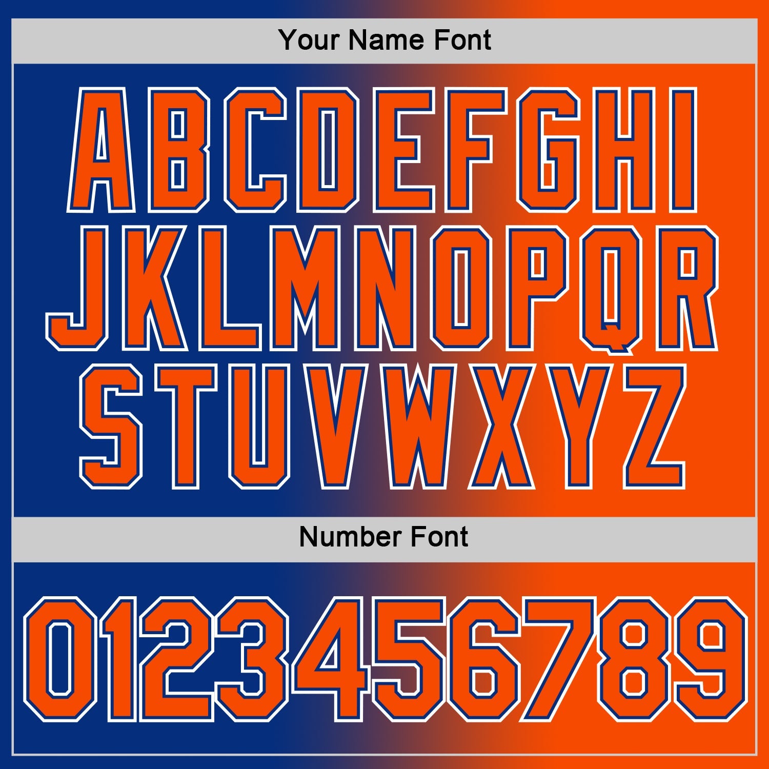 Custom Royal Orange-White Gradient Fashion Performance T-Shirt