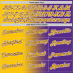 Custom Purple Yellow-White Gradient Fashion Performance T-Shirt
