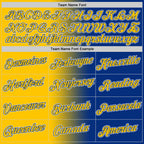 Custom Royal Yellow-White Gradient Fashion Performance T-Shirt