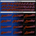 Custom Black Royal-Orange Gradient Fashion Performance T-Shirt