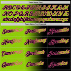 Custom Black Neon Green-Pink Gradient Fashion Performance T-Shirt