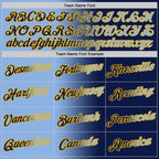 Custom Navy Light Blue-Gold Gradient Fashion Performance T-Shirt