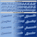 Custom Royal Light Blue-White Gradient Fashion Performance T-Shirt