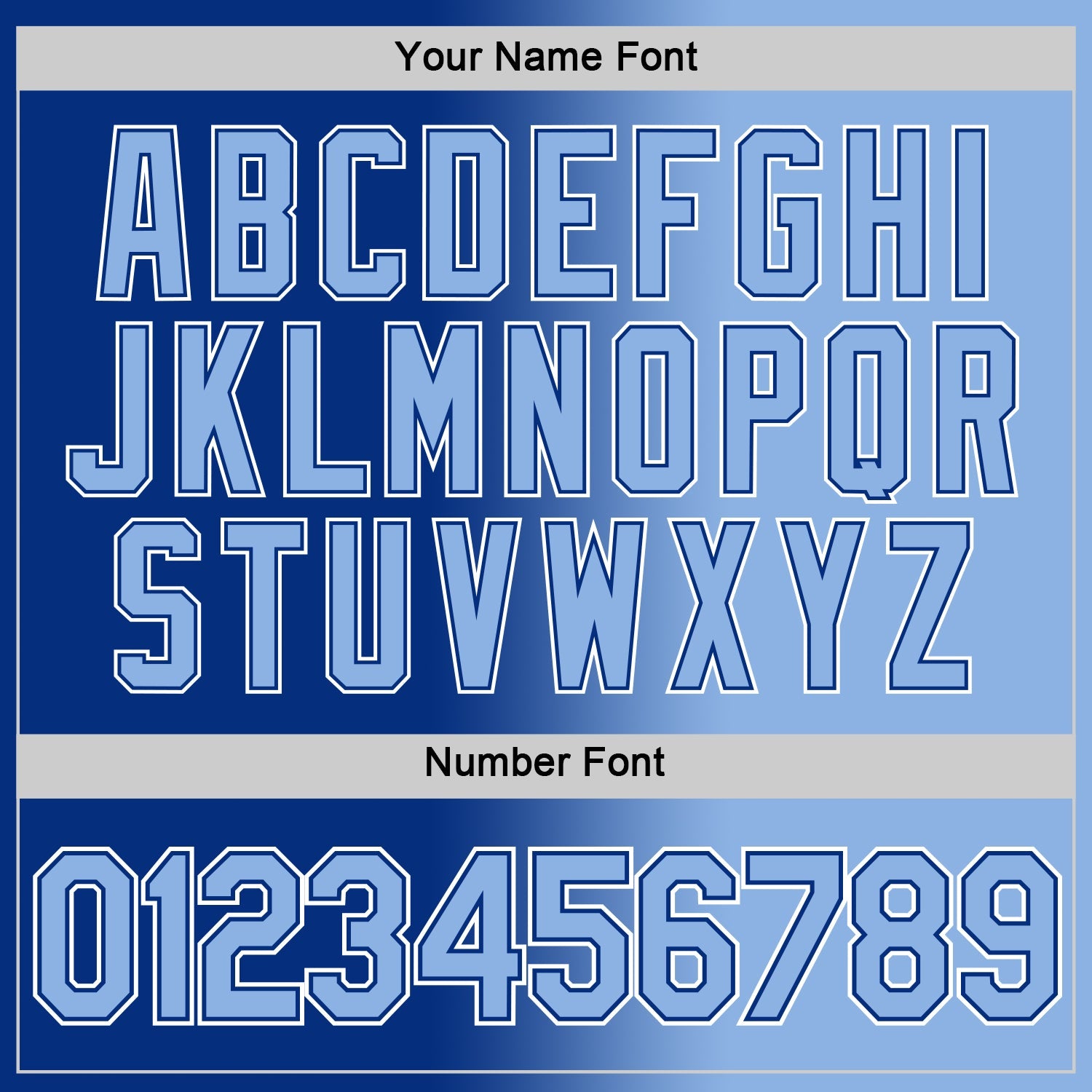 Custom Royal Light Blue-White Gradient Fashion Performance T-Shirt