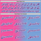 Custom Powder Blue Purple-Pink Gradient Fashion Performance T-Shirt