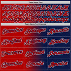 Custom Navy Red-White Gradient Fashion Performance T-Shirt