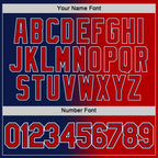 Custom Navy Red-White Gradient Fashion Performance T-Shirt