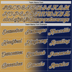 Custom Navy Old Gold-White Gradient Fashion Performance T-Shirt