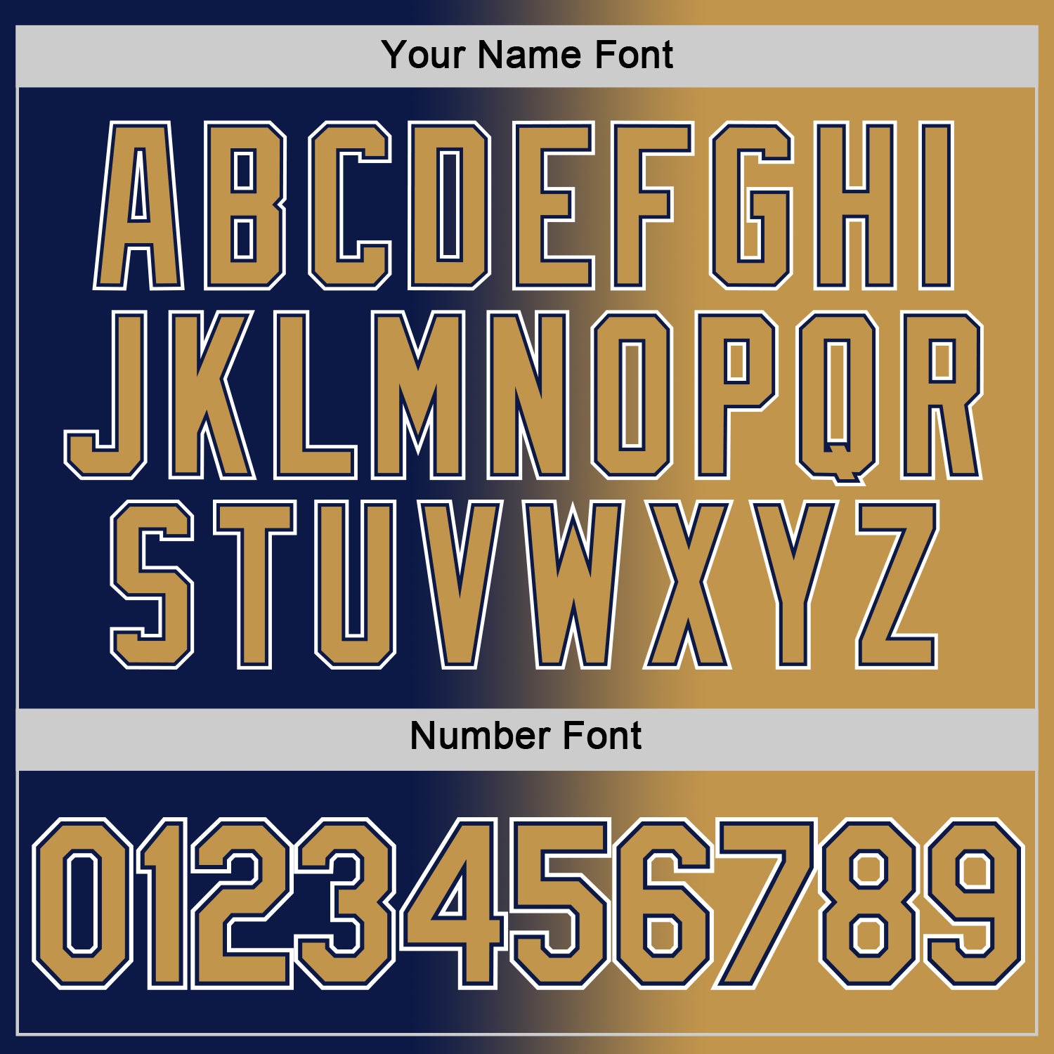 Custom Navy Old Gold-White Gradient Fashion Performance T-Shirt