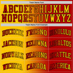 Custom Red Yellow-Black Authentic Gradient Fashion Basketball Jersey