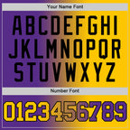 Custom Purple Yellow-Black Authentic Gradient Fashion Basketball Jersey