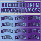 Custom Purple Light Blue-Black Authentic Gradient Fashion Basketball Jersey