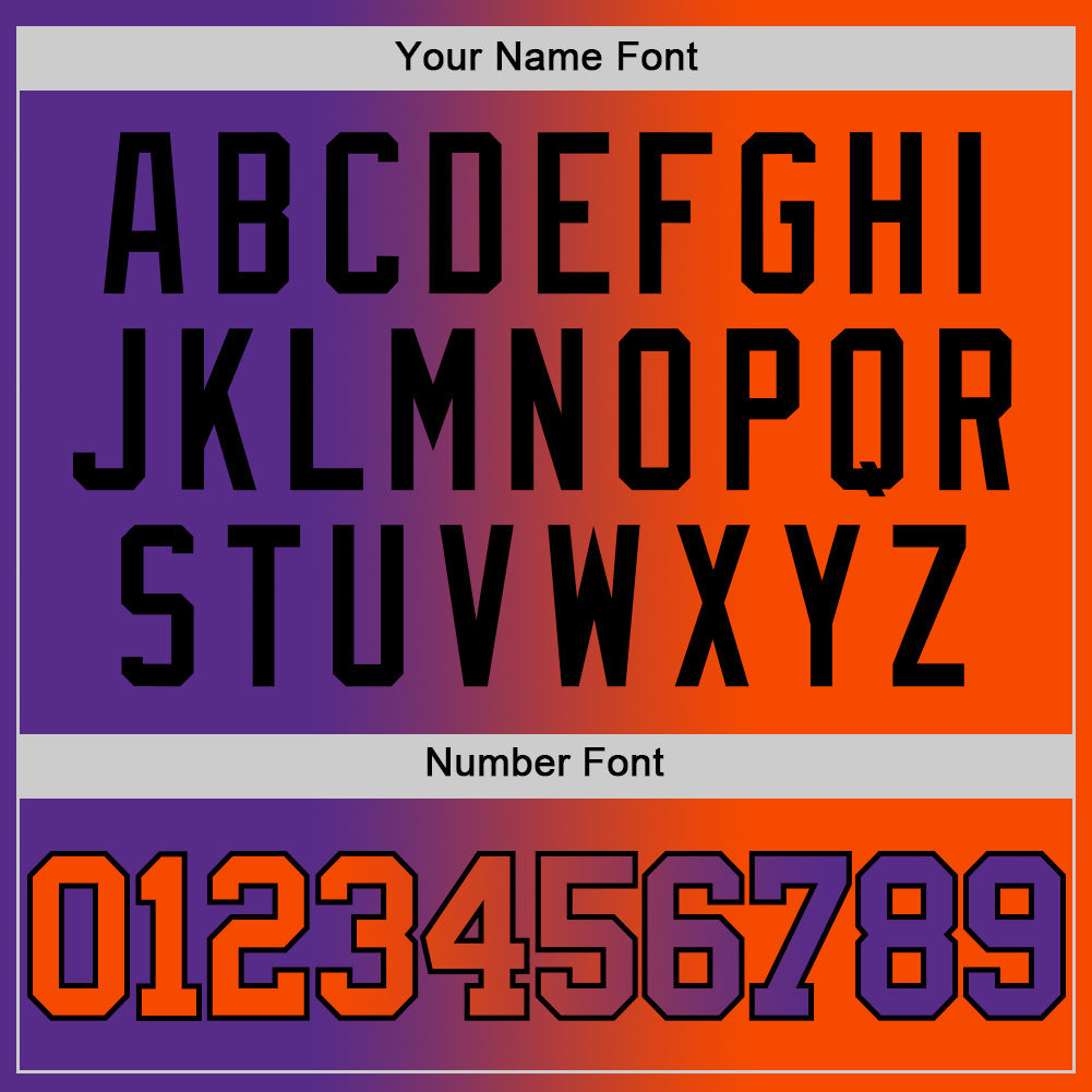 Custom Purple Orange-Black Authentic Gradient Fashion Basketball Jersey