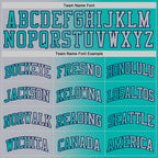 Custom Aqua Gray-Navy Authentic Gradient Fashion Basketball Jersey