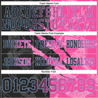 Custom Black Pink-Light Blue Authentic Gradient Fashion Scratch Football Jersey