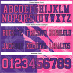 Custom Purple Pink-Black Authentic Gradient Fashion Scratch Football Jersey