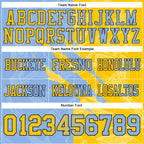 Custom Light Blue Yellow-Black Authentic Gradient Fashion Scratch Football Jersey