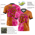 Custom Texas Orange Hot Pink-Black Authentic Gradient Fashion Scratch Football Jersey