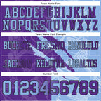 Custom Purple Light Blue-Black Authentic Gradient Fashion Scratch Football Jersey