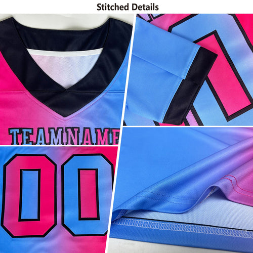 Custom Black Crimson-Cream Authentic Gradient Fashion Scratch Football Jersey