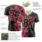 Custom Black Crimson-Cream Authentic Gradient Fashion Scratch Football Jersey