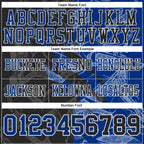 Custom Black Royal-White Authentic Gradient Fashion Scratch Football Jersey