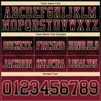 Custom Black Crimson-Cream Authentic Gradient Square Shape Flag Football Jersey