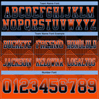 Custom Black Orange-Light Blue Authentic Gradient Square Shape Flag Football Jersey