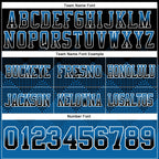 Custom Black Blue-White Authentic Gradient Square Shape Flag Football Jersey