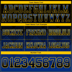 Custom Black Royal-Yellow Authentic Gradient Square Shape Flag Football Jersey