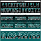 Custom Black Teal-White Authentic Gradient Square Shape Flag Football Jersey