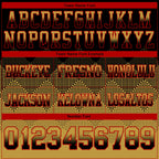 Custom Black Old Gold-Red Authentic Gradient Square Shape Flag Football Jersey