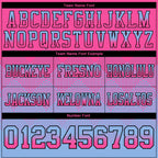Custom Pink Light Blue-Black Authentic Gradient Square Shape Flag Football Jersey