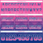 Custom Pink Royal-White Authentic Gradient Square Shape Flag Football Jersey