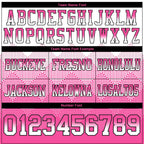 Custom White Pink-Black Authentic Gradient Square Shape Flag Football Jersey