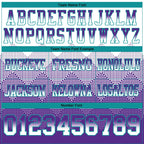 Custom White Purple-Teal Authentic Gradient Square Shape Flag Football Jersey