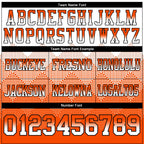 Custom White Orange-Black Authentic Gradient Square Shape Flag Football Jersey