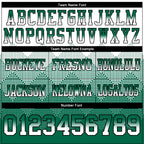 Custom White Kelly Green-Black Authentic Gradient Square Shape Flag Football Jersey